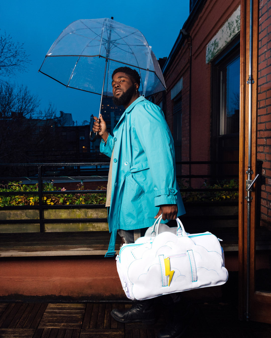 CLOUDY WITH A CHANCE OF SHARK DUFFLE - Image 6