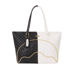 LEVELED UP SPLIT QUILT SHARK TOTE