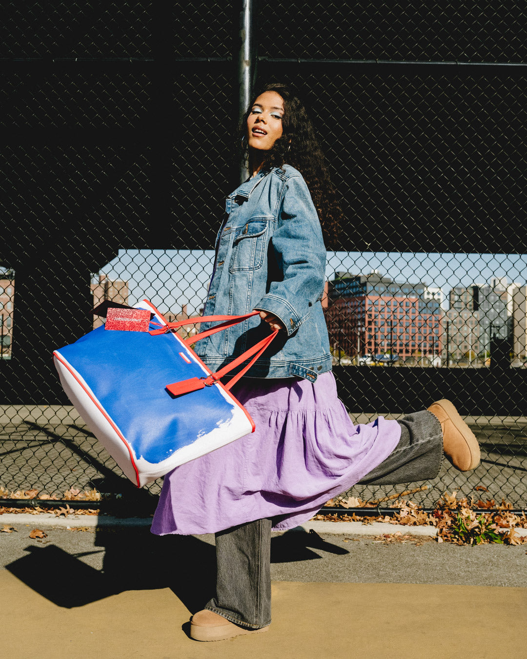 KEITH HARING THE BIG BLUE PURSE ART TOTE - Image 4